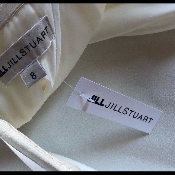 JILL STUART OFF-WHITE COLUMN STRAPLESS GOWN SZ8 - Picture 5 of 5